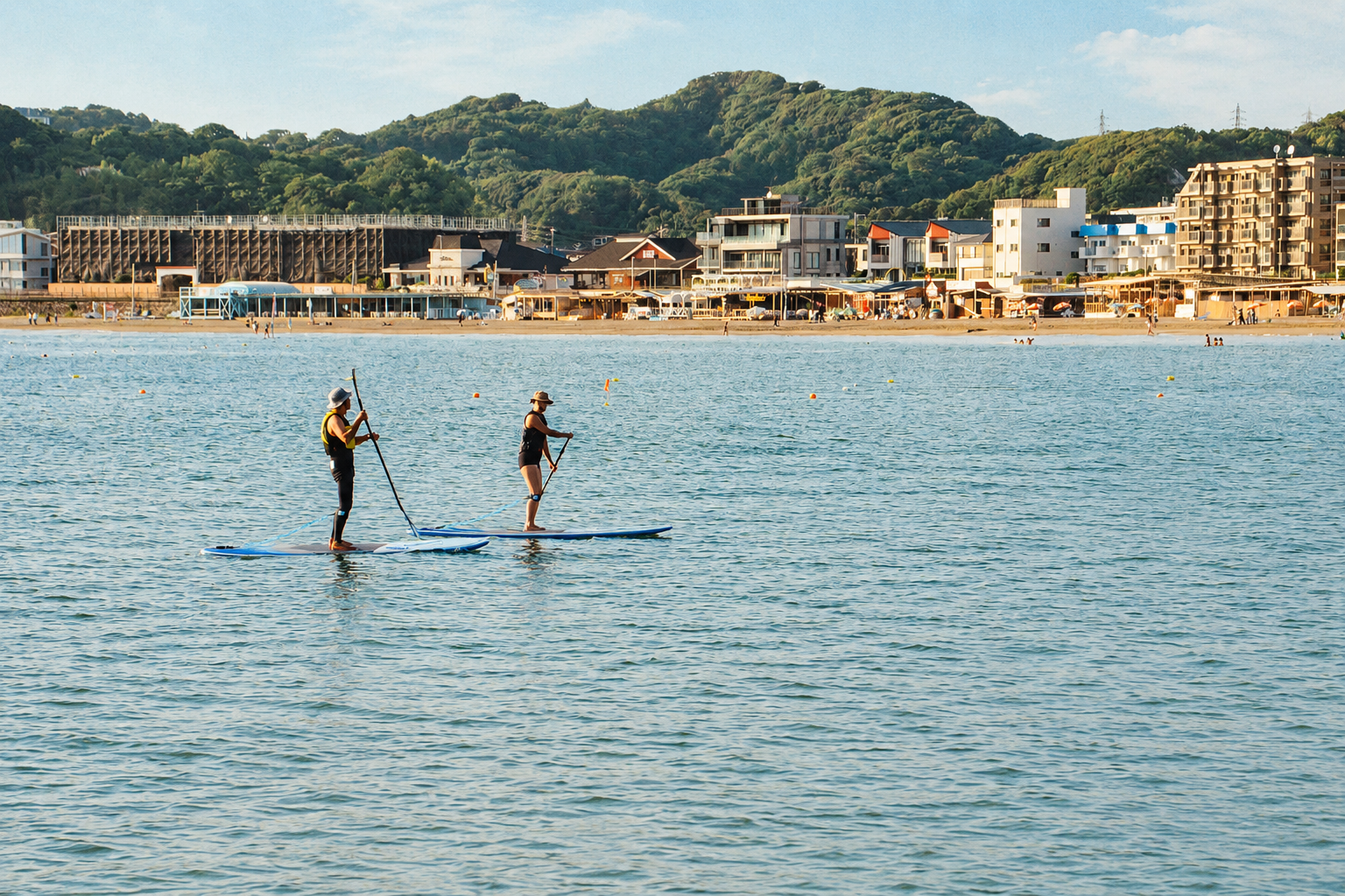 逗子海岸でのSUPレッスン